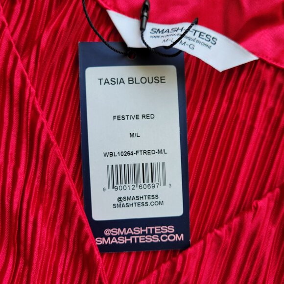 NWT Smash+ Tess Tasia Festive Red Long-Sleeve Top M/L Jacket - Picture 5 of 10